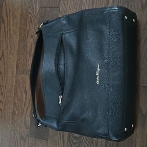 Salvatore Ferragamo Ally Hobo Black Leather Bag